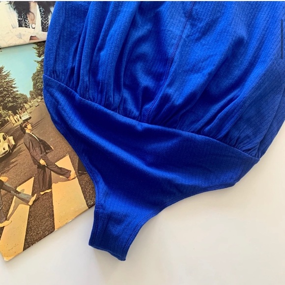 Free People | Blue Marissa Ribbed Body Suit - Picture 8 of 10